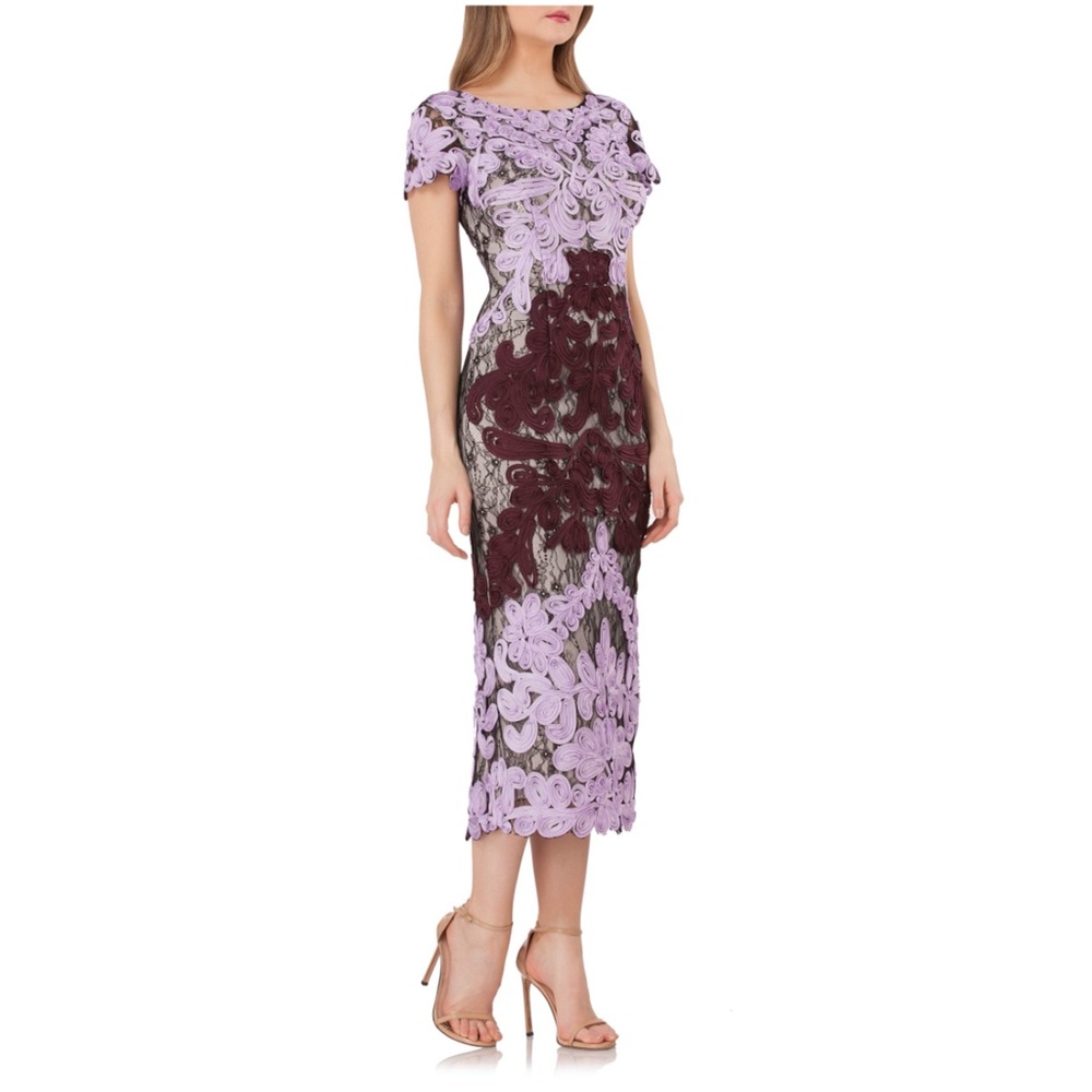 NEW JS Collections Soutache Two Tone Embroidered Dress Size 8